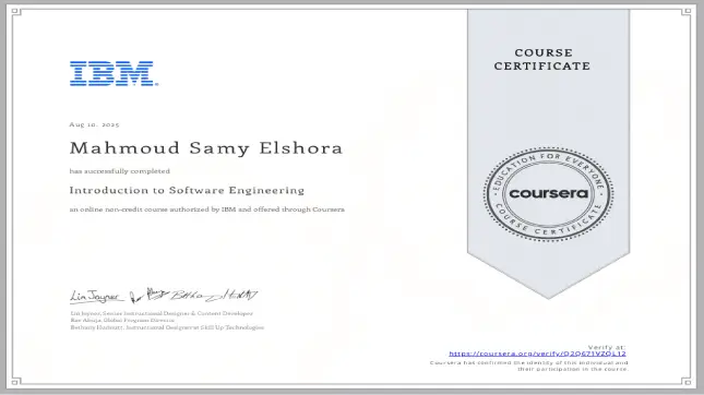 Software Engineering - Coursera - IBM